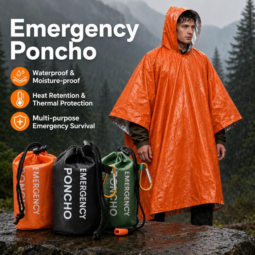Kit de poncho impermeable port - Emergency Poncho Rain reseña y precio